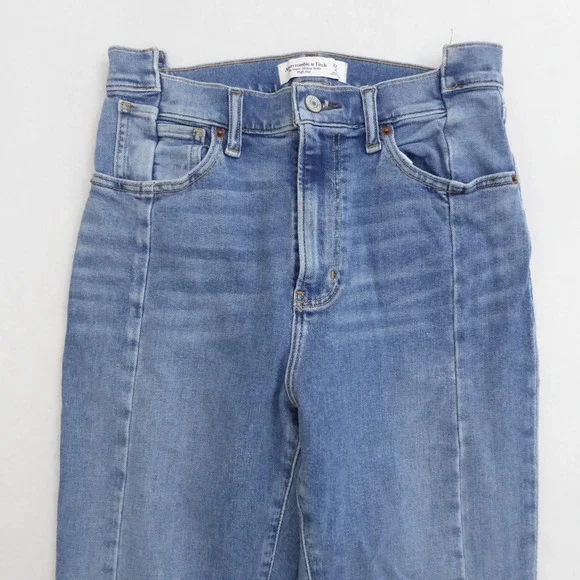 Abercrombie & Fitch Super Skinny Ankle High Rise Seam Jeans Women 27/4R Curve - Picture 2 of 12